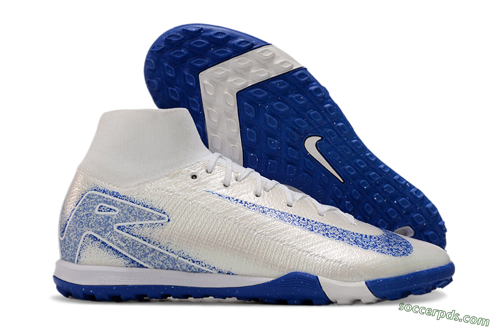 Nike Air Zoom Mercurial Superfly 10 Elite TF High-Tops Football Shoes - Beige/Blue 1