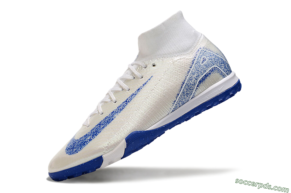 Nike Air Zoom Mercurial Superfly 10 Elite TF High-Tops Football Shoes - Beige/Blue 5