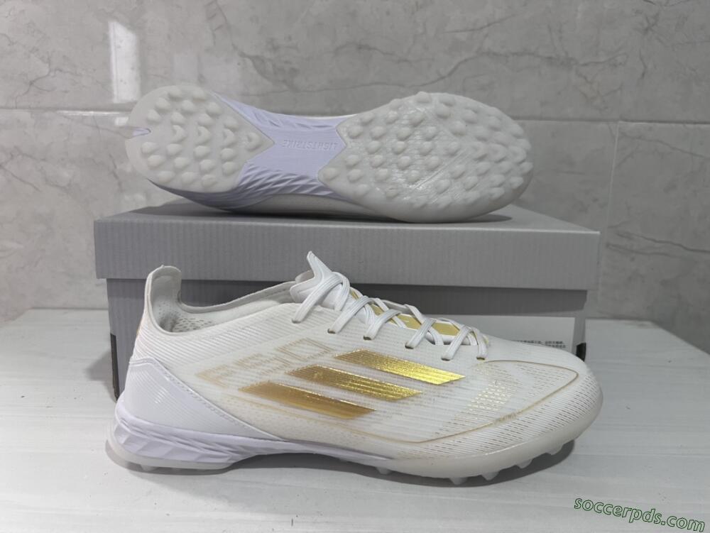 Adidas F50 Pro TF Low-Tops Football Shoes - Beige/White/Gold