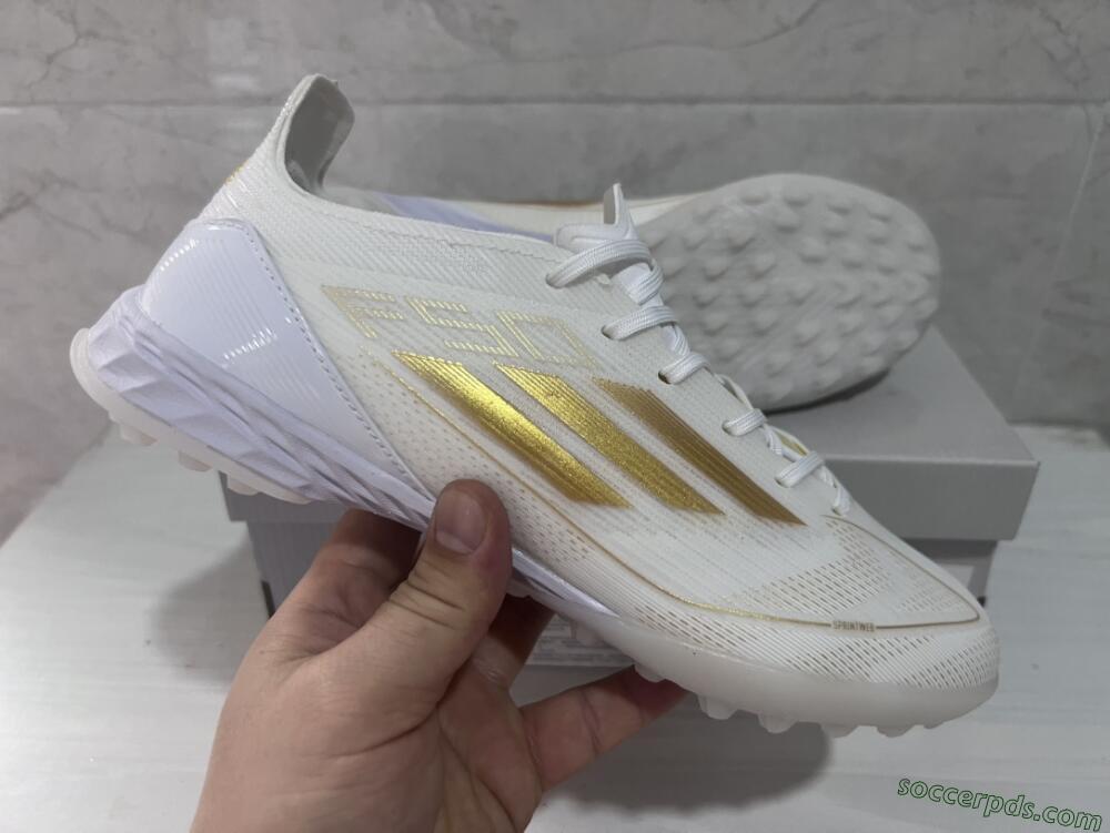 Adidas F50 Pro TF Low-Tops Football Shoes - Beige/White/Gold