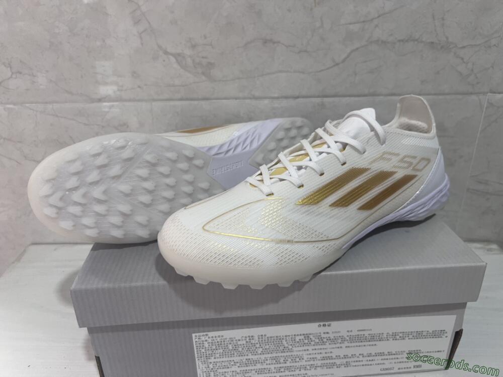 Adidas F50 Pro TF Low-Tops Football Shoes - Beige/White/Gold