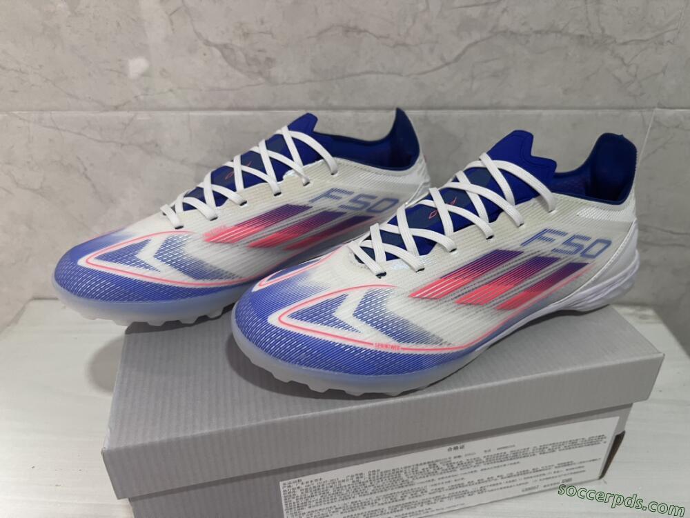 Adidas F50 Pro TF Low-Tops Football Shoes - Blue/Red/Beige
