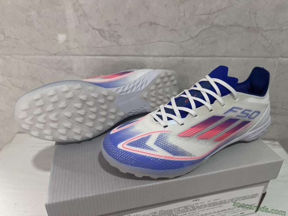 Adidas F50 Pro TF Low-Tops Football Shoes - Blue/Red/Beige