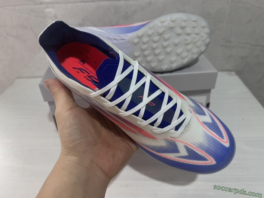 Adidas F50 Pro TF Low-Tops Football Shoes - Blue/Red/Beige