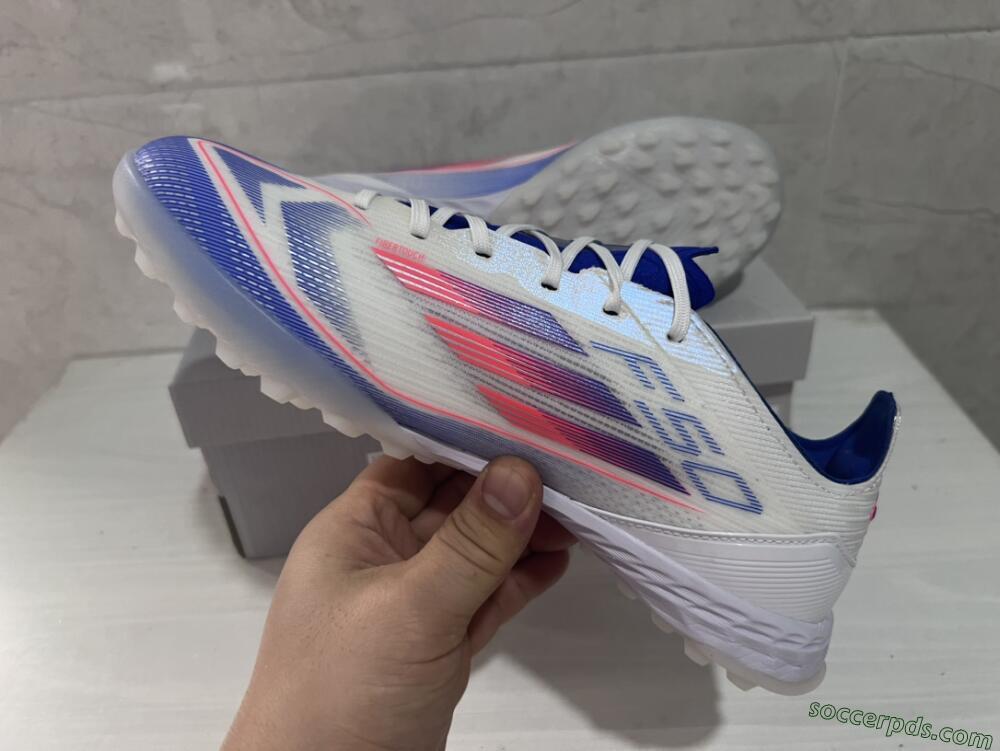 Adidas F50 Pro TF Low-Tops Football Shoes - Blue/Red/Beige