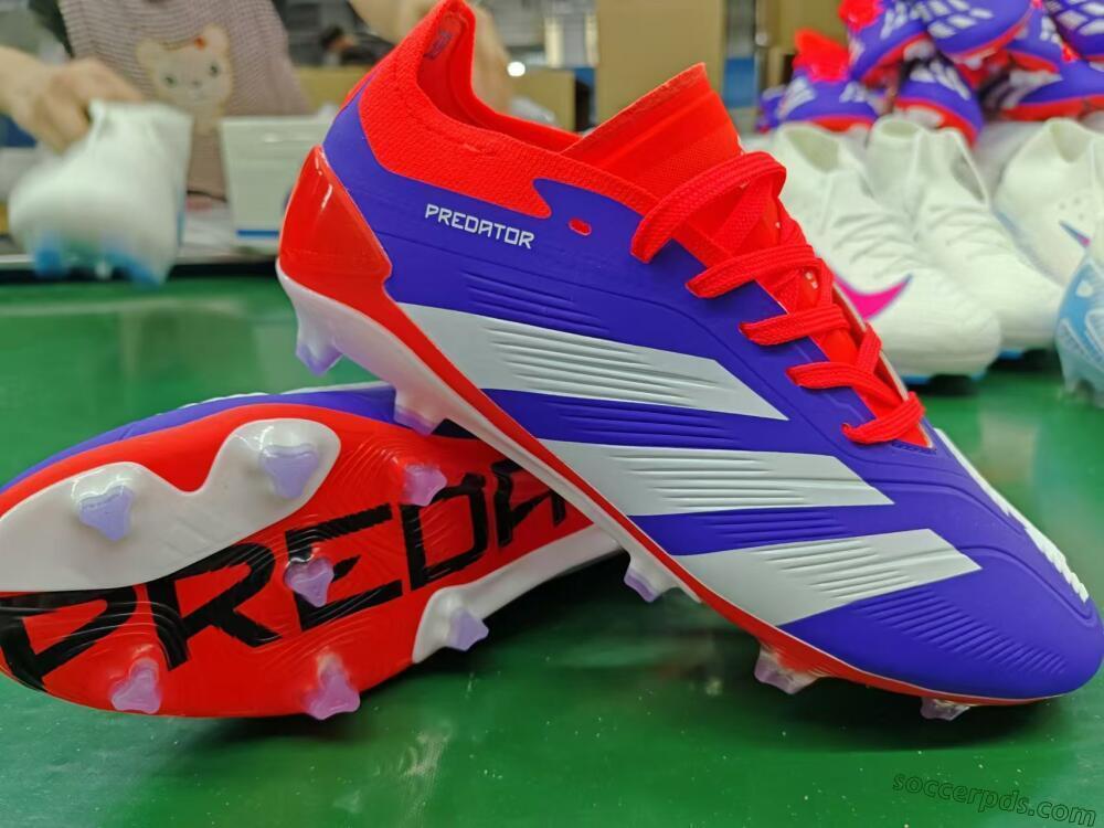 Adidas Predator Elite FG Low-Tops Football Boots - Blue/White/Red