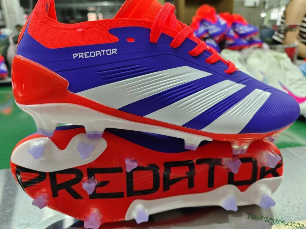 Adidas Predator Elite FG Low-Tops Football Boots - Blue/White/Red