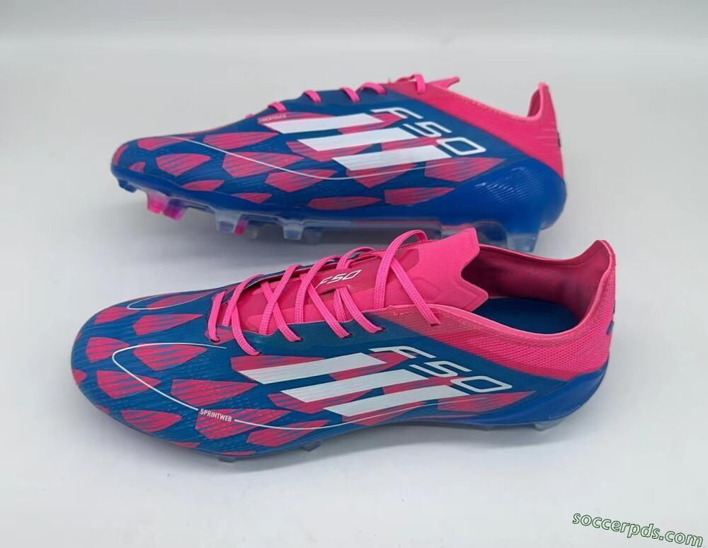 Adidas F50 Elite FG Low-Tops Football Boots - Pink/Blue/White