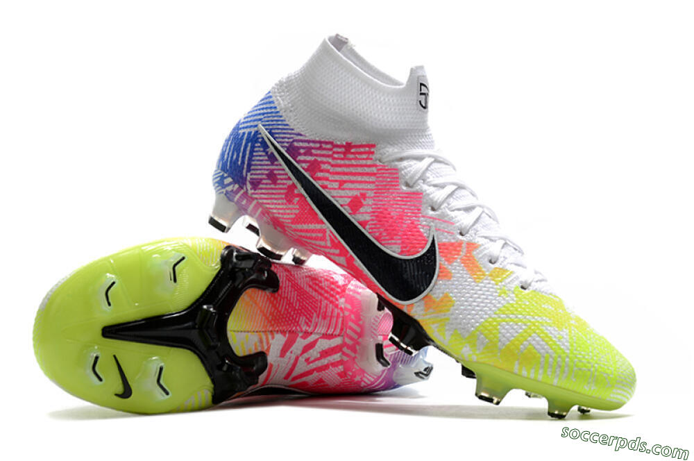 Nike Mercurial Superfly 7 Elite FG High-Tops Football Boots - Yellow/Pink/Blue 4