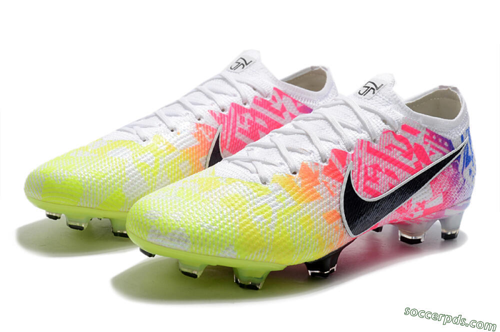 Nike Mercurial Vapor 13 Elite FG Low-Tops Football Boots - Yellow/Pink/Blue 5