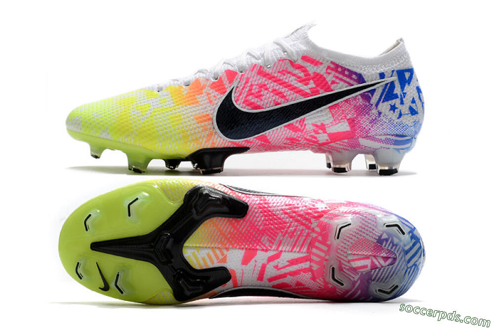 Nike Mercurial Vapor 13 Elite FG Low-Tops Football Boots - Yellow/Pink/Blue 0