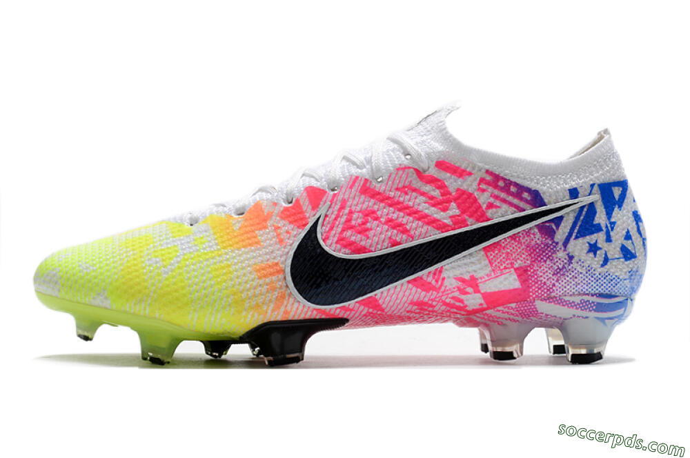 Nike Mercurial Vapor 13 Elite FG Low-Tops Football Boots - Yellow/Pink/Blue 2