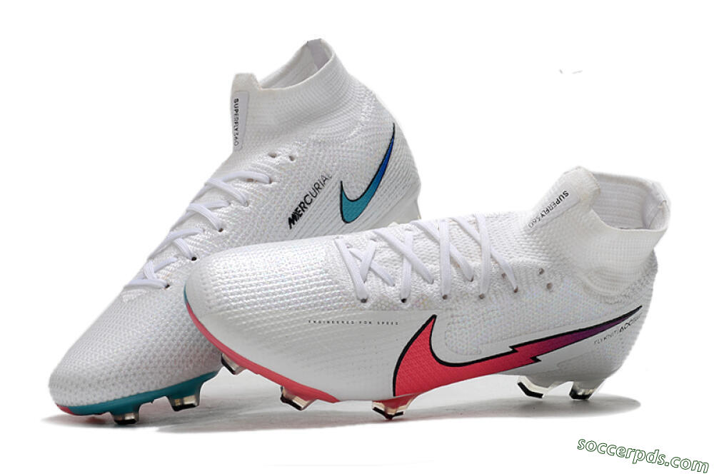 Nike Mercurial Superfly 7 Elite FG High-Tops Football Boots - White/Red/Blue 6