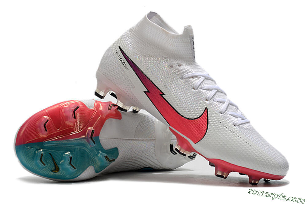 Nike Mercurial Superfly 7 Elite FG High-Tops Football Boots - White/Red/Blue 4