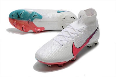 Nike Mercurial Superfly 7 Elite FG High-Tops Football Boots - White/Red/Blue