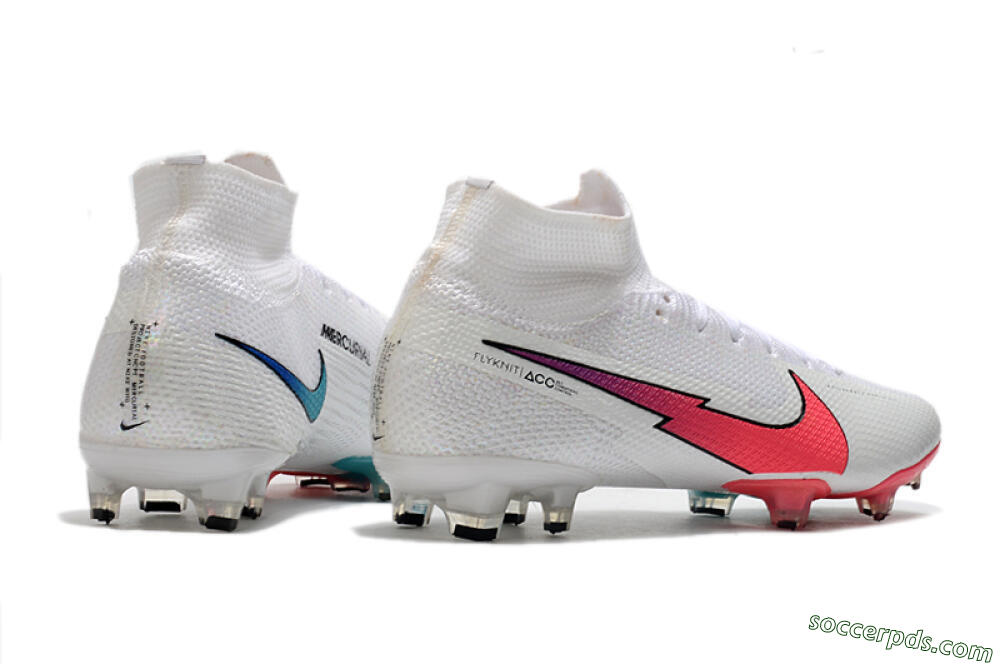 Nike Mercurial Superfly 7 Elite FG High-Tops Football Boots - White/Red/Blue 9