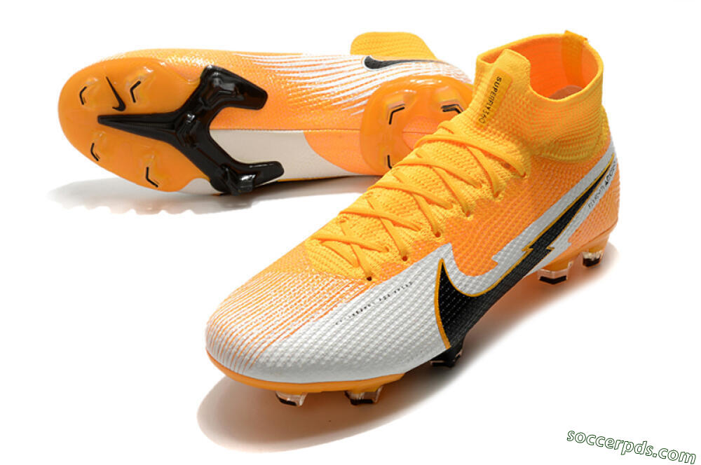 Nike Mercurial Superfly 7 Elite FG High-Tops Football Boots - Orange/White/Black 3