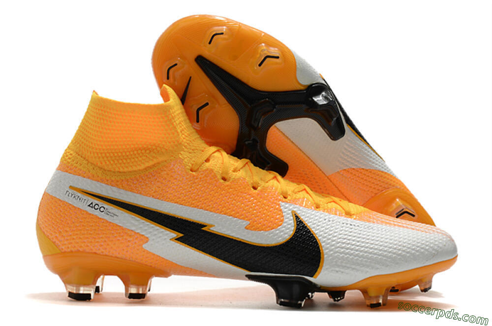 Nike Mercurial Superfly 7 Elite FG High-Tops Football Boots - Orange/White/Black 1