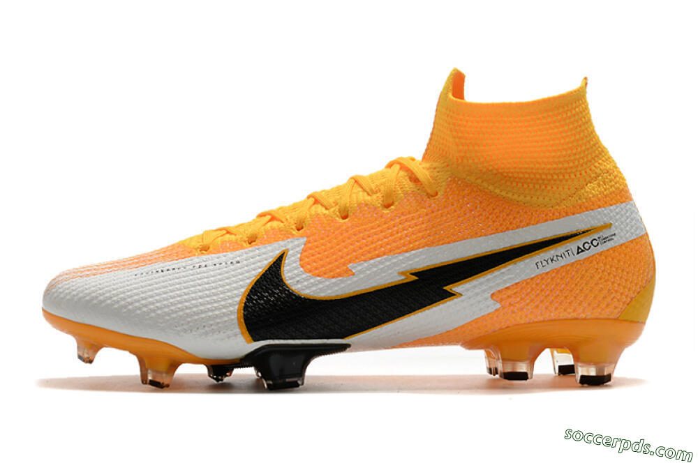 Nike Mercurial Superfly 7 Elite FG High-Tops Football Boots - Orange/White/Black 2