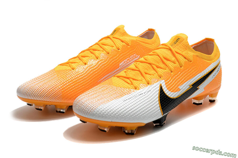 Nike Mercurial Vapor 13 Elite FG Low-Tops Football Boots - Orange/White/Black 5