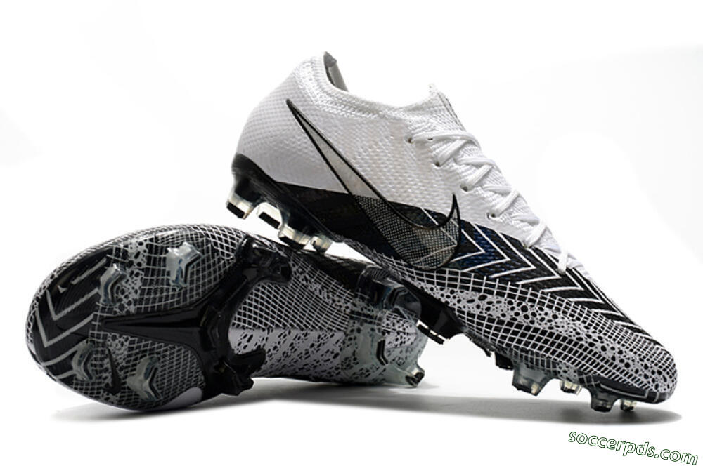 Nike Mercurial Vapor 13 Elite FG Low-Tops Football Boots - Black/White/Blue 4