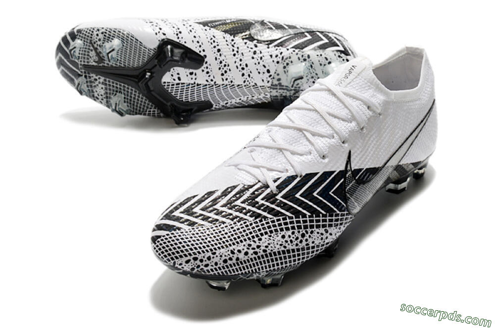 Nike Mercurial Vapor 13 Elite FG Low-Tops Football Boots - Black/White/Blue 3