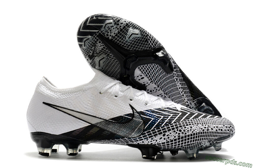 Nike Mercurial Vapor 13 Elite FG Low-Tops Football Boots - Black/White/Blue 1