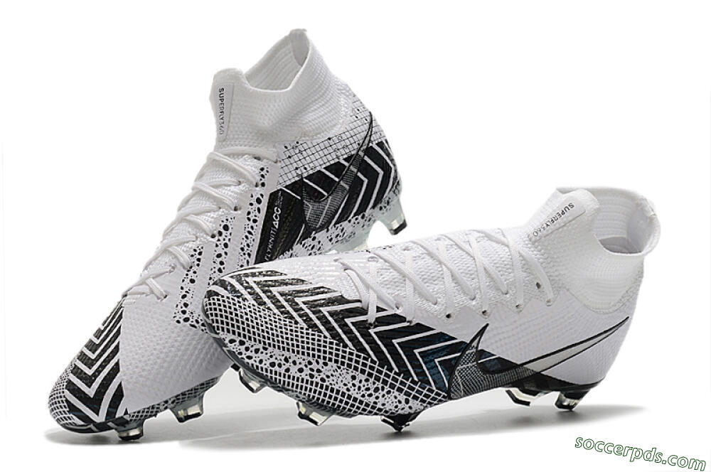 Nike Mercurial Superfly 7 Elite FG High-Tops Football Boots - Black/White/Blue 6