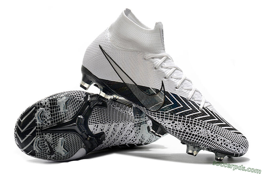 Nike Mercurial Superfly 7 Elite FG High-Tops Football Boots - Black/White/Blue 4