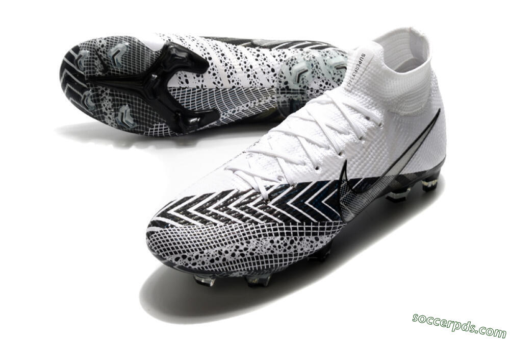 Nike Mercurial Superfly 7 Elite FG High-Tops Football Boots - Black/White/Blue 3