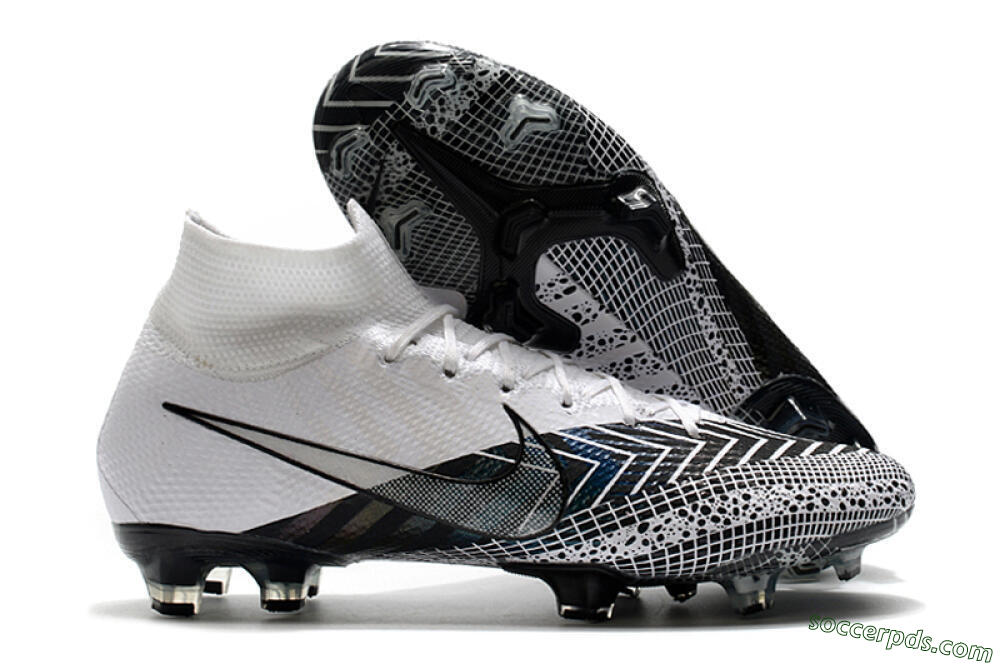 Nike Mercurial Superfly 7 Elite FG High-Tops Football Boots - Black/White/Blue 1