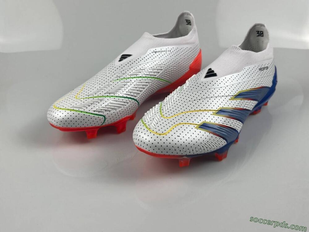Adidas Predator Accuracy+ Laceless 24 Euphoria FG Low-Tops Football Boots - White/Silver/Blue