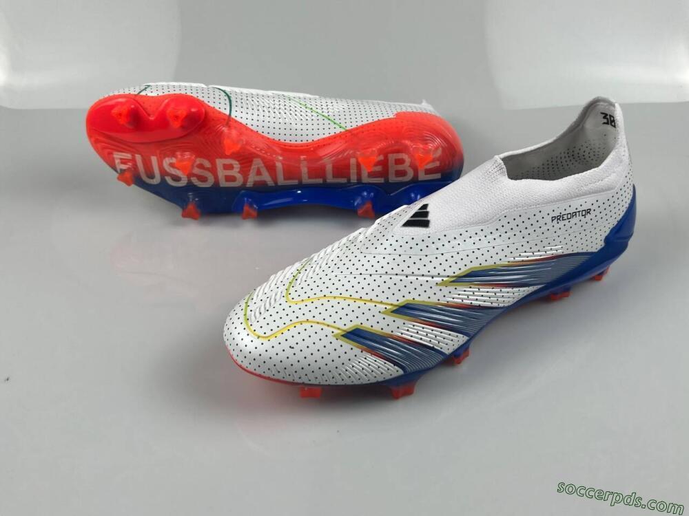 Adidas Predator Accuracy+ Laceless 24 Euphoria FG Low-Tops Football Boots - White/Silver/Blue