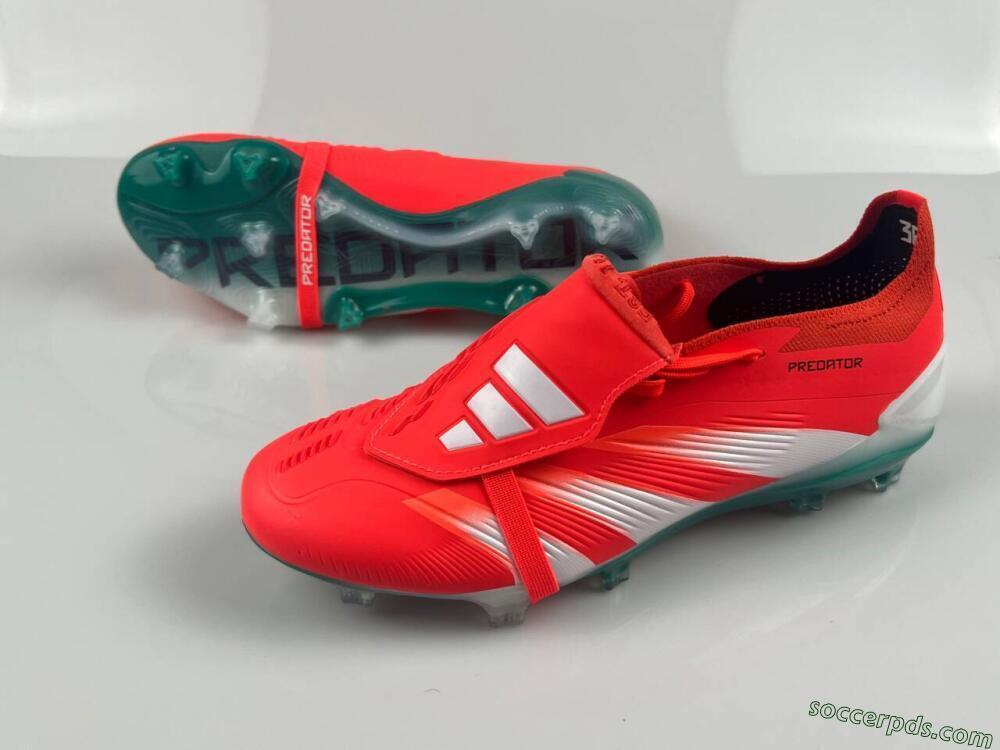 Adidas Predator Elite Foldover Tongue FG Low-Tops Football Boots - Red/White/Green