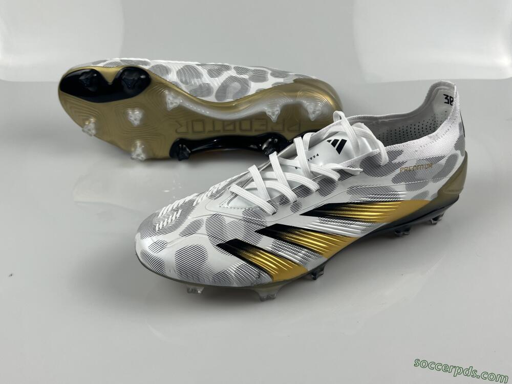 Adidas Predator Elite FG Low-Tops Football Boots - White/Grey/Gold