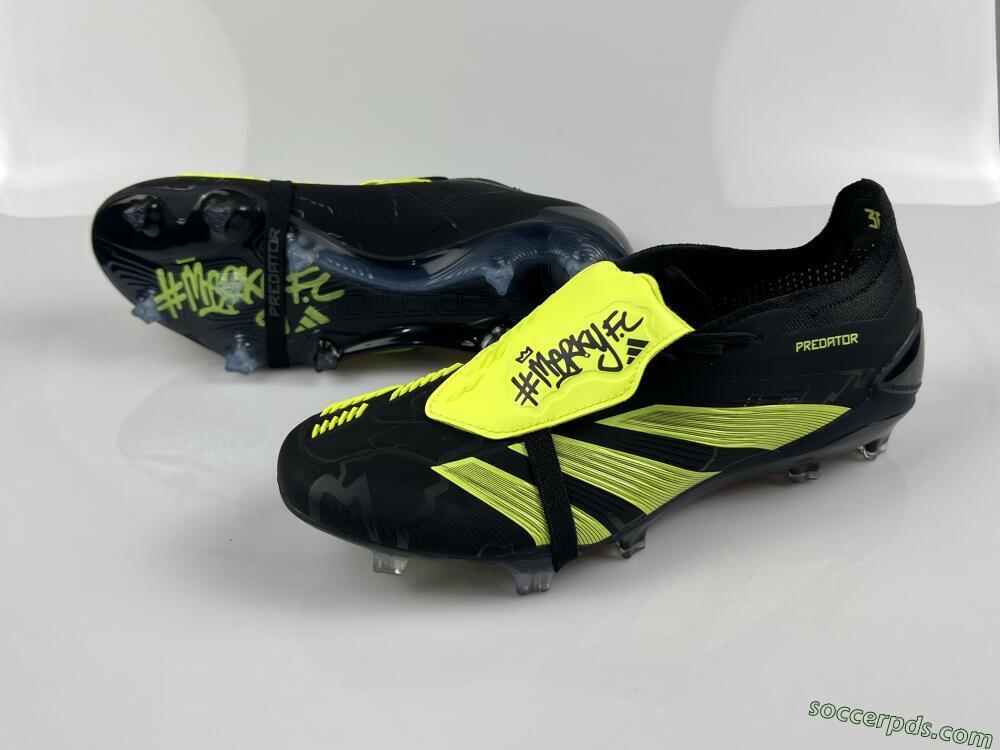 Adidas Predator Elite Foldover Tongue FG Low-Tops Football Boots - Black/Yellow/Blue