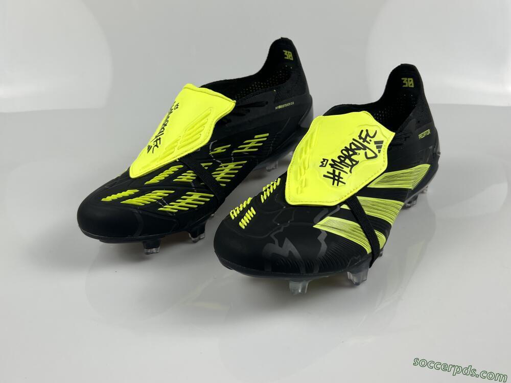Adidas Predator Elite Foldover Tongue FG Low-Tops Football Boots - Black/Yellow/Blue