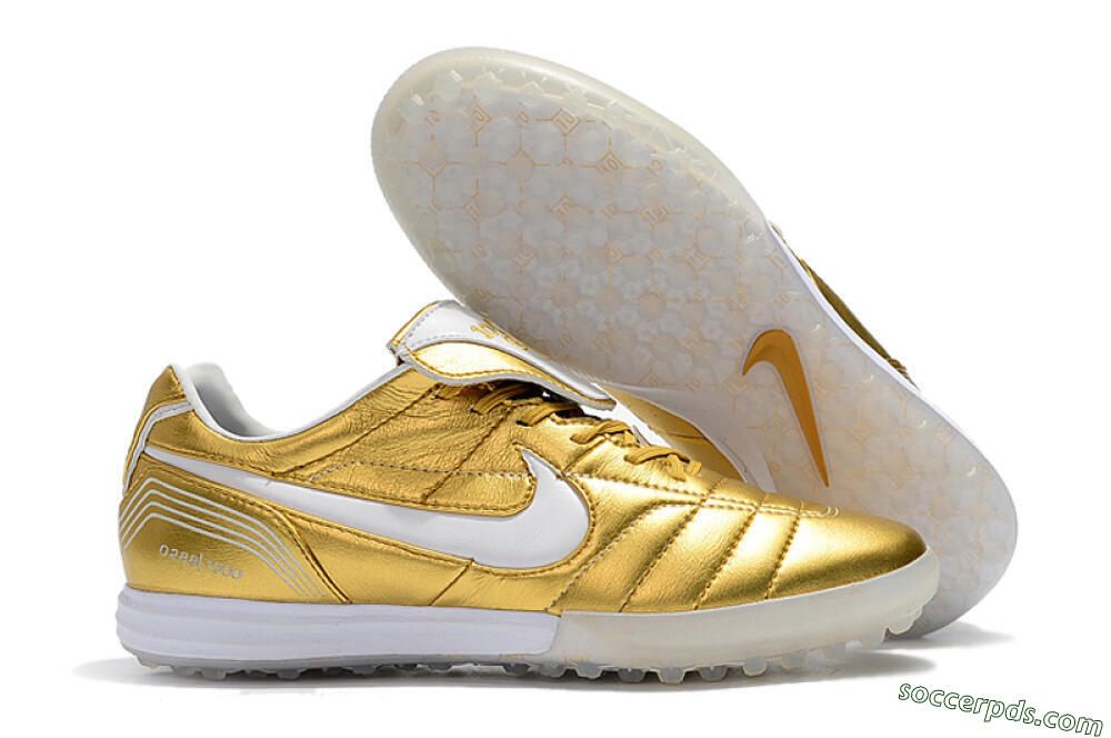 Nike Tiempo Legend 7 Elite R10 TF Low-Tops Football Shoes - Gold/White 1
