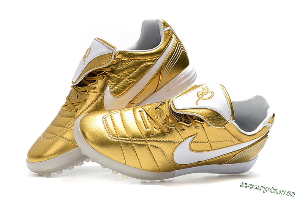 Nike Tiempo Legend 7 Elite R10 TF Low-Tops Football Shoes - Gold/White 6