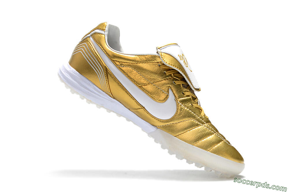 Nike Tiempo Legend 7 Elite R10 TF Low-Tops Football Shoes - Gold/White 7