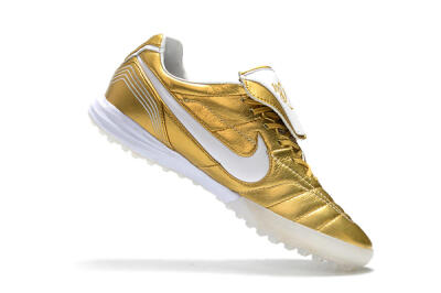 Nike Tiempo Legend 7 Elite R10 TF Low-Tops Football Shoes - Gold/White
