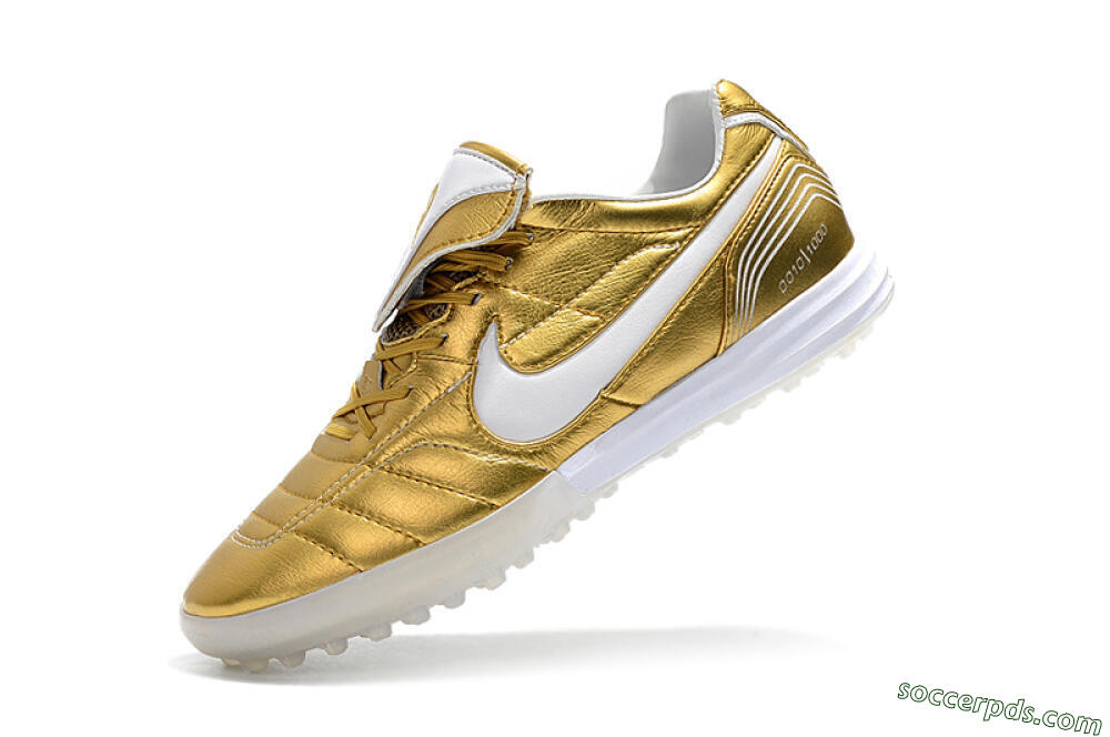 Nike Tiempo Legend 7 Elite R10 TF Low-Tops Football Shoes - Gold/White 8