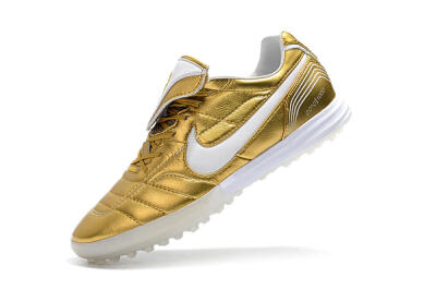 Nike Tiempo Legend 7 Elite R10 TF Low-Tops Football Shoes - Gold/White
