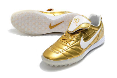 Nike Tiempo Legend 7 Elite R10 TF Low-Tops Football Shoes - Gold/White
