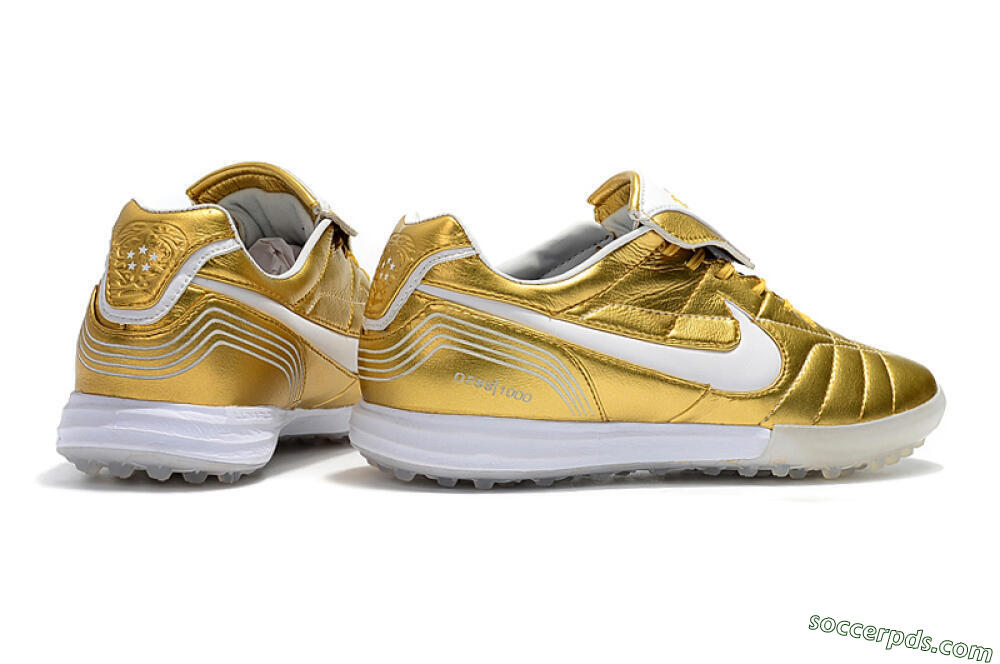 Nike Tiempo Legend 7 Elite R10 TF Low-Tops Football Shoes - Gold/White 9