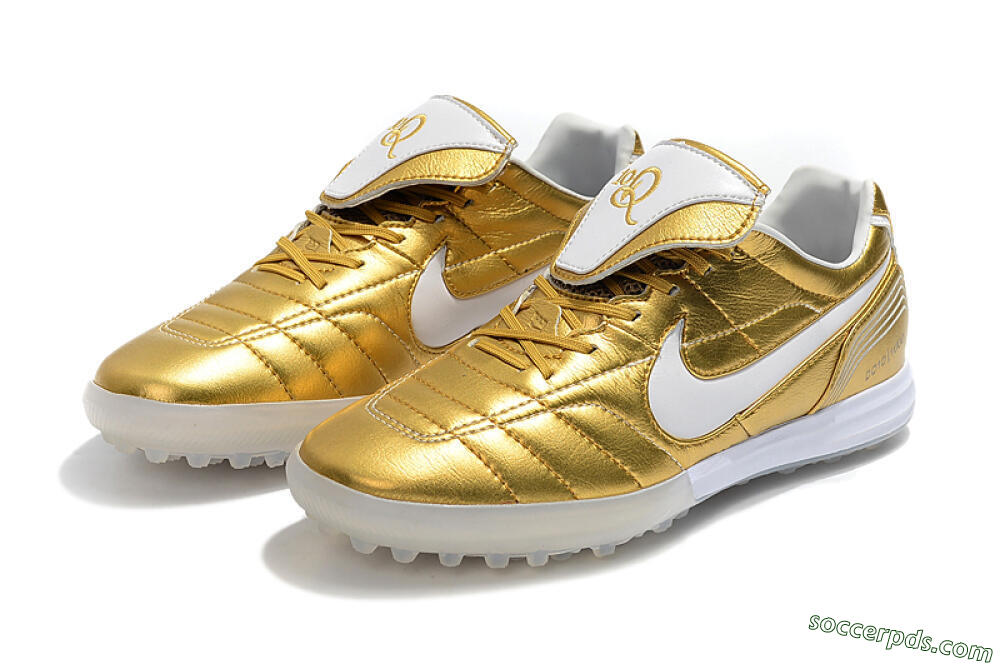 Nike Tiempo Legend 7 Elite R10 TF Low-Tops Football Shoes - Gold/White 5