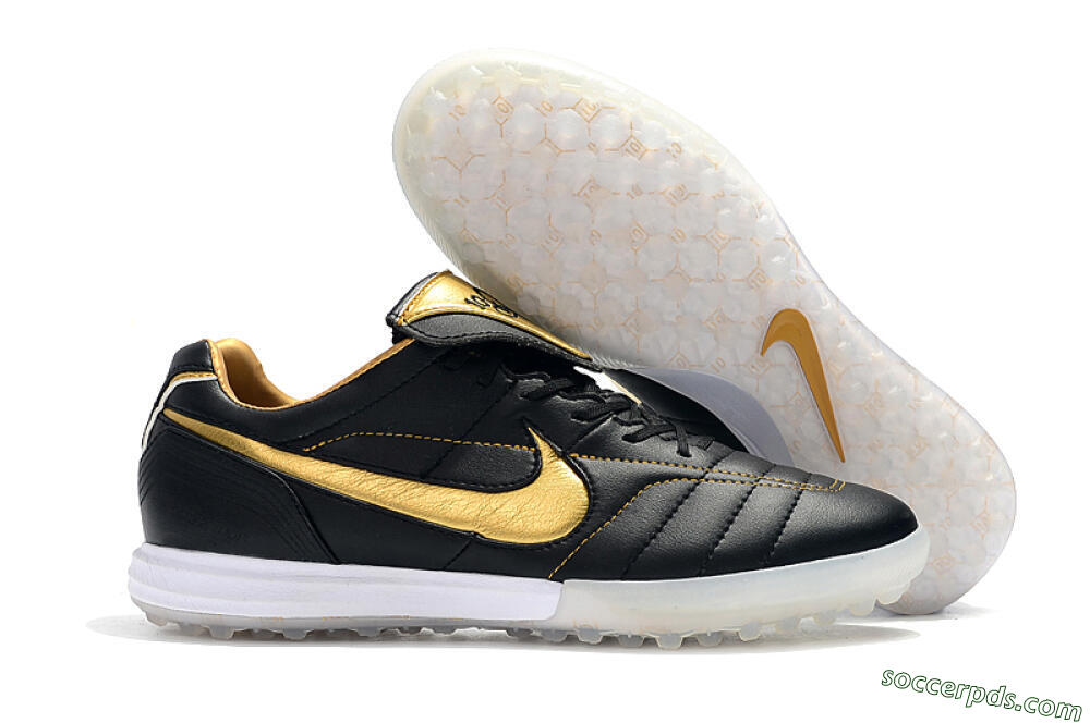 Nike Tiempo Legend 7 Elite R10 TF Low-Tops Football Shoes - Black/Gold/White 1