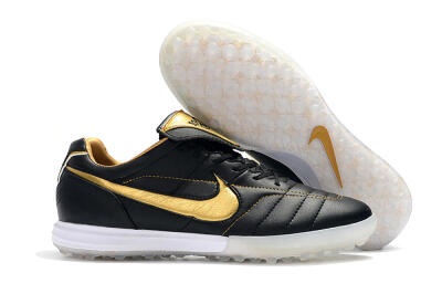Nike Tiempo Legend 7 Elite R10 TF Low-Tops Football Shoes - Black/Gold/White