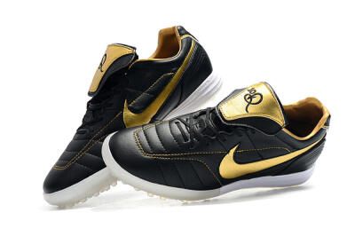 Nike Tiempo Legend 7 Elite R10 TF Low-Tops Football Shoes - Black/Gold/White