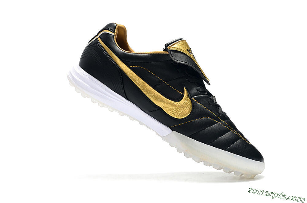 Nike Tiempo Legend 7 Elite R10 TF Low-Tops Football Shoes - Black/Gold/White 7